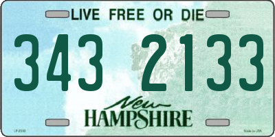 NH license plate 3432133