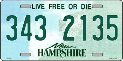 NH license plate 3432135