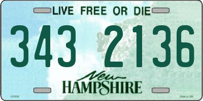 NH license plate 3432136