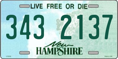 NH license plate 3432137