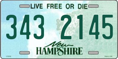 NH license plate 3432145