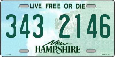 NH license plate 3432146
