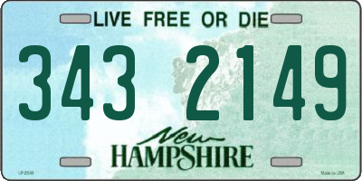 NH license plate 3432149