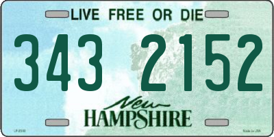 NH license plate 3432152