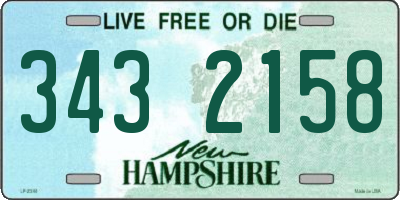 NH license plate 3432158