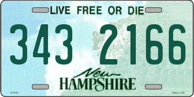 NH license plate 3432166