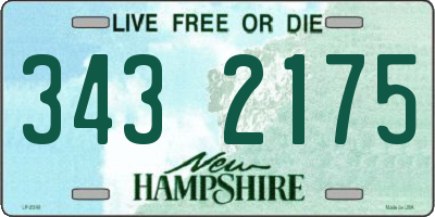 NH license plate 3432175