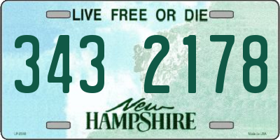 NH license plate 3432178