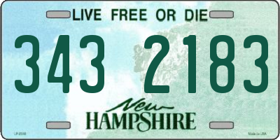 NH license plate 3432183