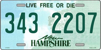 NH license plate 3432207