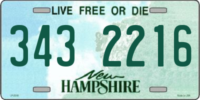 NH license plate 3432216