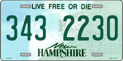 NH license plate 3432230
