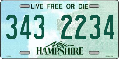 NH license plate 3432234