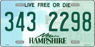 NH license plate 3432298