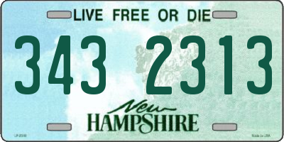 NH license plate 3432313