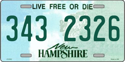 NH license plate 3432326