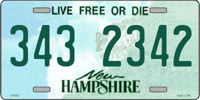 NH license plate 3432342