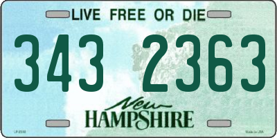 NH license plate 3432363