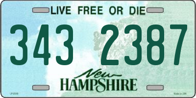 NH license plate 3432387
