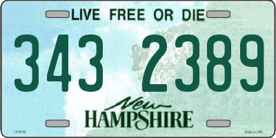 NH license plate 3432389