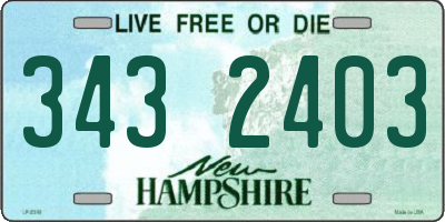 NH license plate 3432403