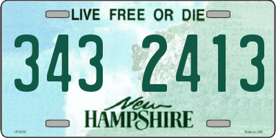 NH license plate 3432413