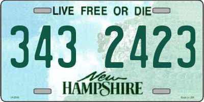 NH license plate 3432423