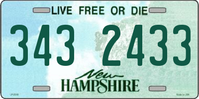 NH license plate 3432433