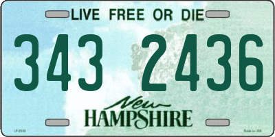 NH license plate 3432436