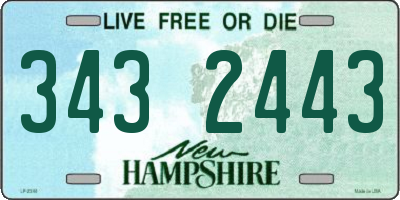 NH license plate 3432443