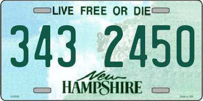 NH license plate 3432450