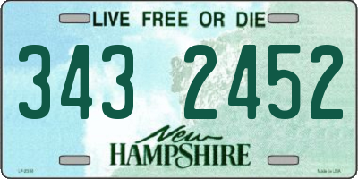 NH license plate 3432452