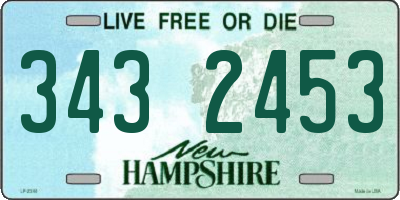 NH license plate 3432453