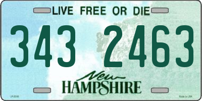 NH license plate 3432463