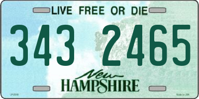 NH license plate 3432465