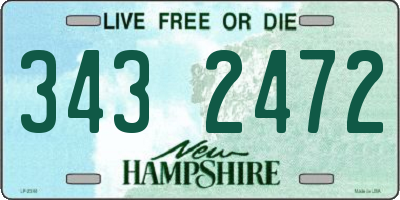 NH license plate 3432472