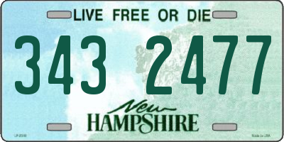 NH license plate 3432477
