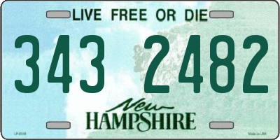 NH license plate 3432482