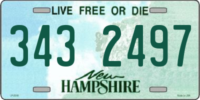 NH license plate 3432497