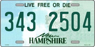 NH license plate 3432504