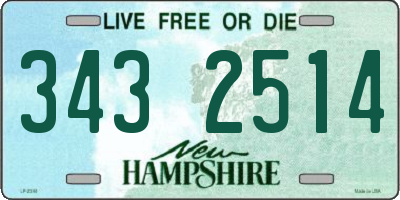 NH license plate 3432514