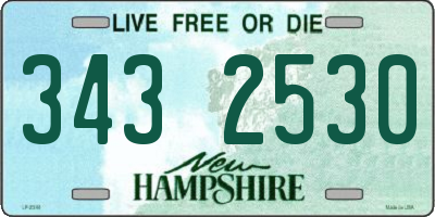 NH license plate 3432530