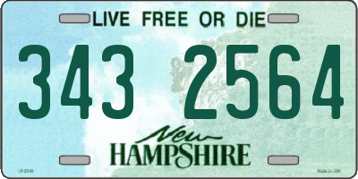 NH license plate 3432564