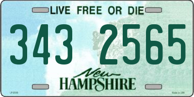 NH license plate 3432565