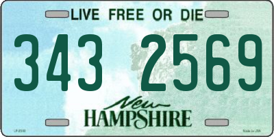 NH license plate 3432569