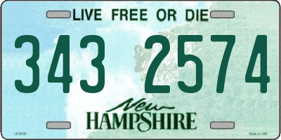 NH license plate 3432574
