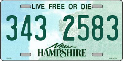 NH license plate 3432583