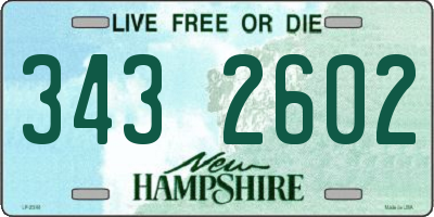 NH license plate 3432602