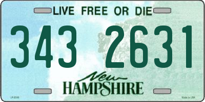 NH license plate 3432631