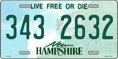 NH license plate 3432632